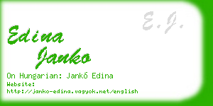 edina janko business card